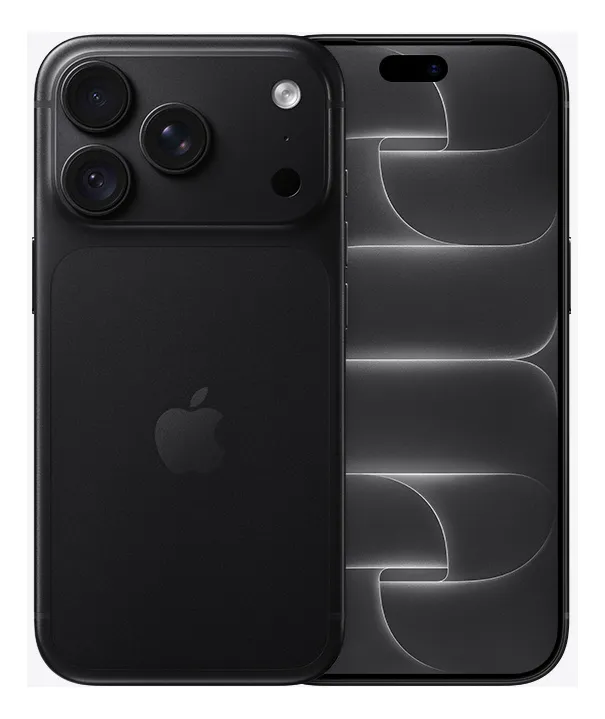 iPhone 18 Pro preto — frente e traseira